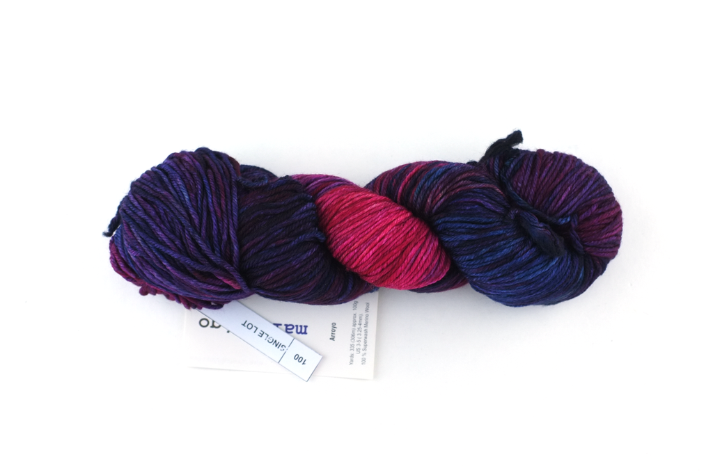 Malabrigo Arroyo sample sale, purple, berry shades, Sport Weight Merino Wool Knitting Yarn by Red Beauty Textiles