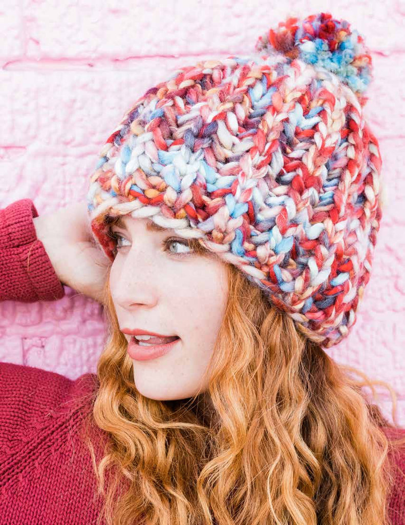 Bryce Canyon beanie with Enorme, a free digital knitting pattern by Red Beauty Textiles