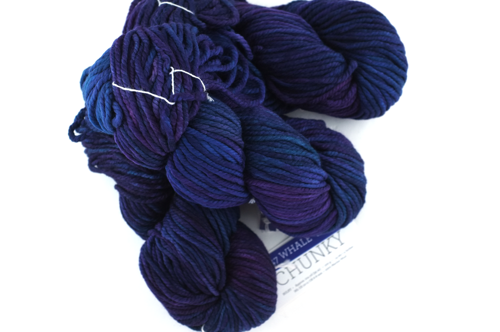 Malabrigo Chunky in color Whale's Road, Bulky Weight Merino Wool Knitting Yarn, dark blues, purples, #247 by Red Beauty Textiles