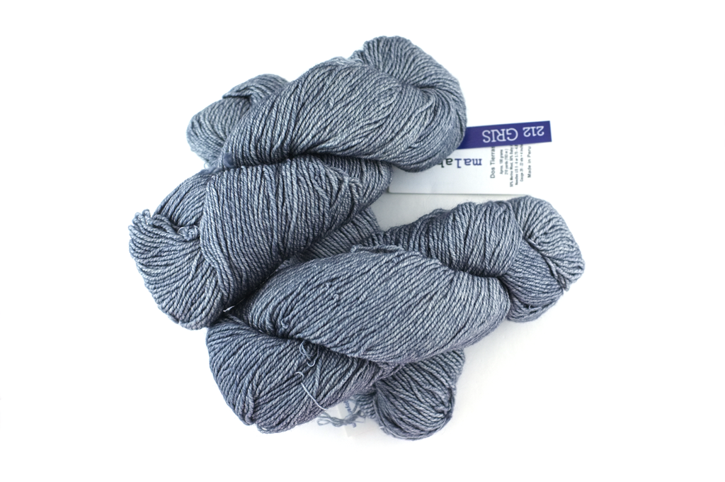 Malabrigo Dos Tierras in color Gris, DK Weight Alpaca and Merino Wool Knitting Yarn, medium true gray, #212 - Red Beauty Textiles