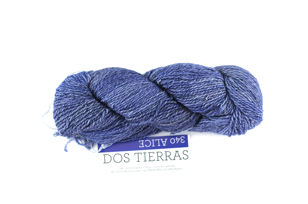 Malabrigo Dos Tierras in color Alice, DK Weight Alpaca and Merino Wool Knitting Yarn, blue violet, #340 - Red Beauty Textiles