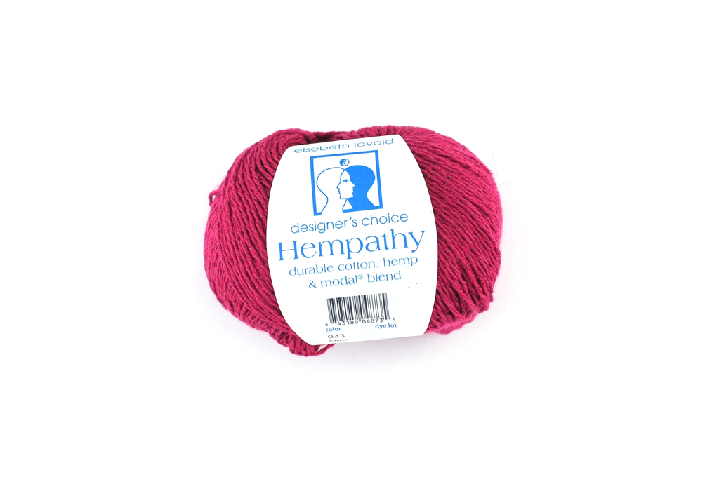 Hempathy no 043, Claret, hemp, cotton, modal, linen-like DK weight knitting yarn, red by Red Beauty Textiles