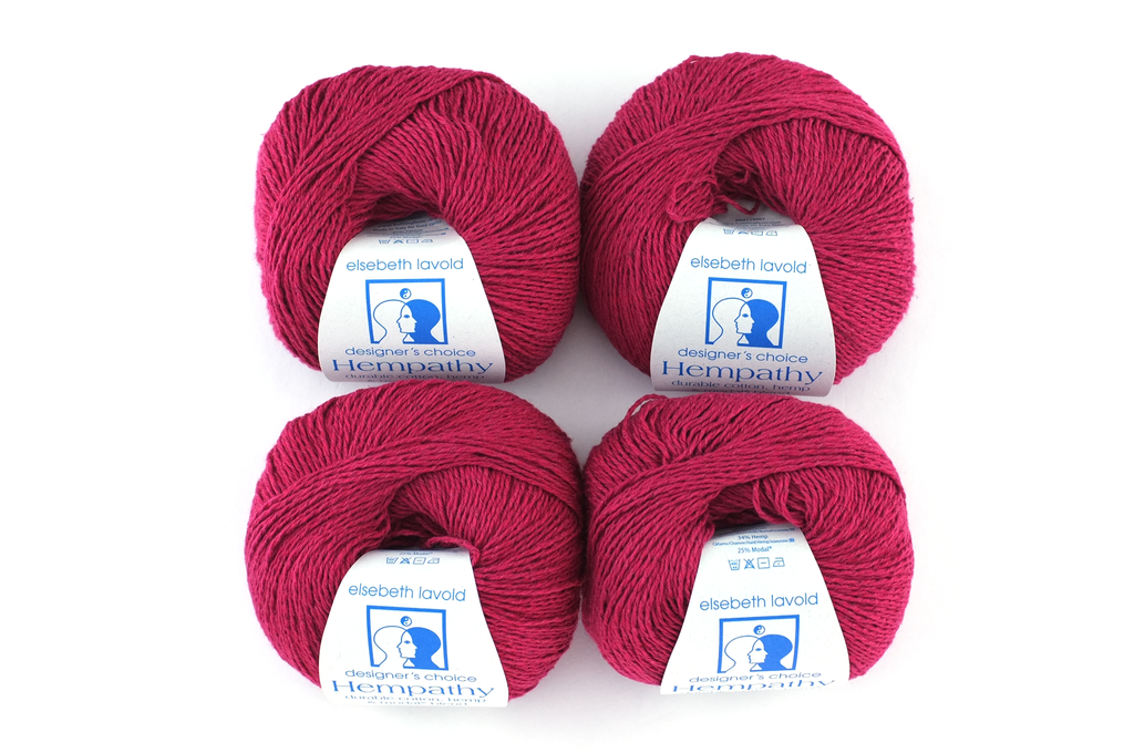 Hempathy no 043, Claret, hemp, cotton, modal, linen-like DK weight knitting yarn, red by Red Beauty Textiles