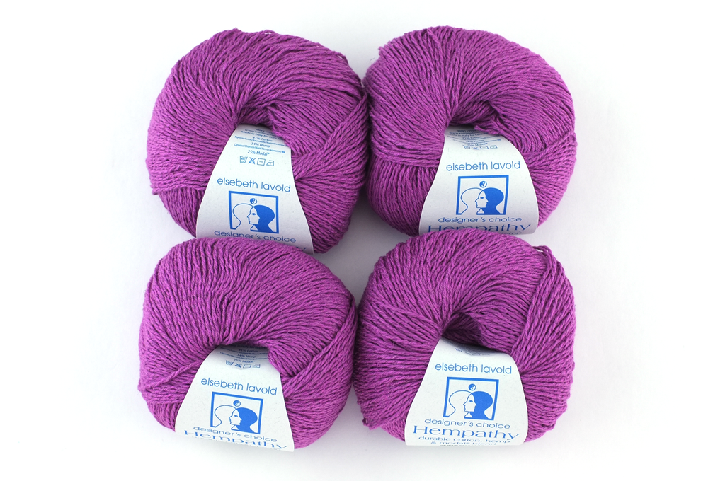 Hempathy no 058, Red Violet, hemp, cotton, modal, linen-like DK weight knitting yarn by Red Beauty Textiles