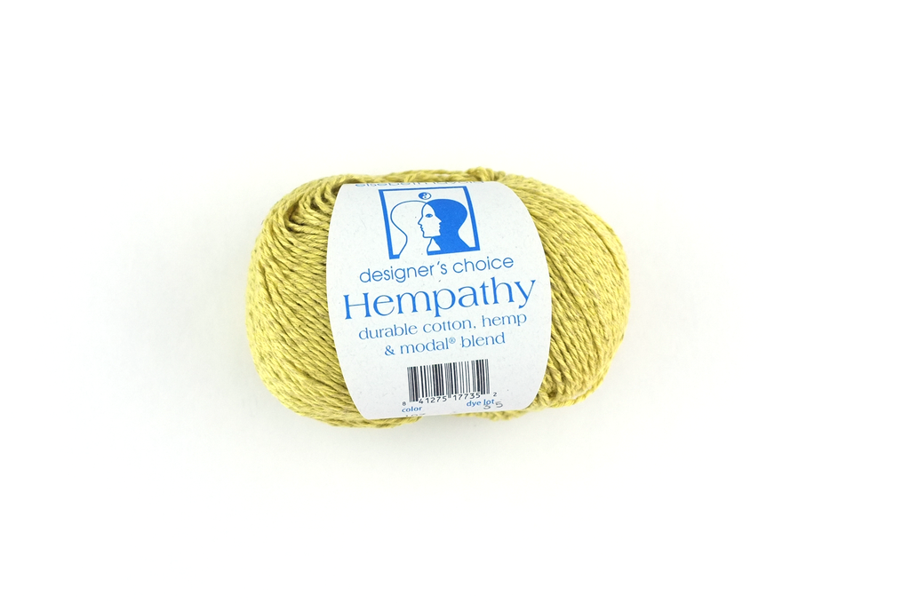 Hempathy no 107, Flax, hemp yarn, linen-like DK weight knitting yarn in straw yellow by Red Beauty Textiles