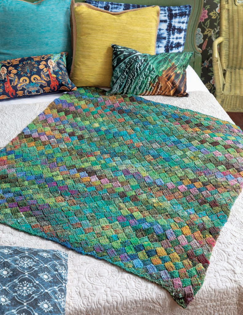 Ito Entrelac Crayon box blanket, free digital knitting pattern download by Red Beauty Textiles