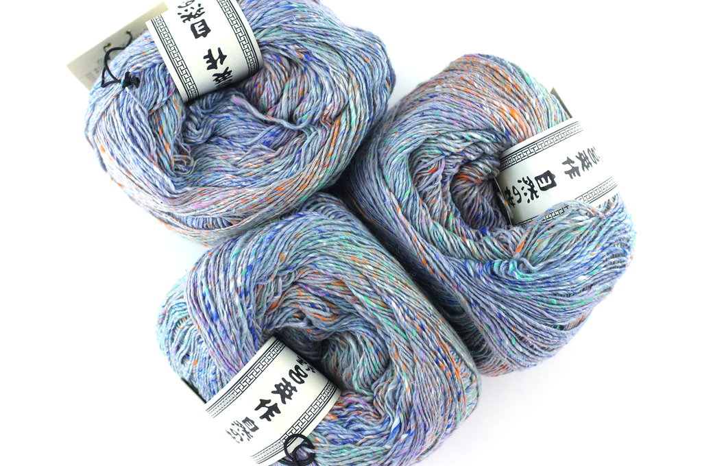 Noro Kakigori, cotton and silk yarn, sport/DK, pale gray with tweed, jumbo skeins, col 29 by Red Beauty Textiles