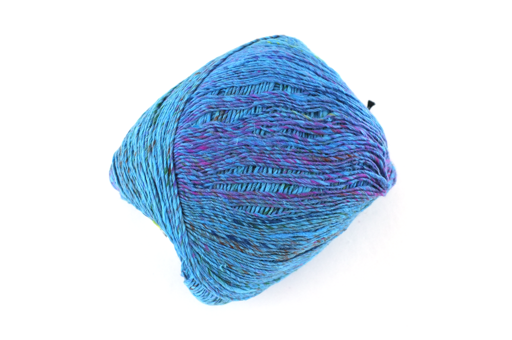 Noro Kompeito, cotton, silk yarn, sport/DK, Matsue 08 tweed on soft blue by Red Beauty Textiles