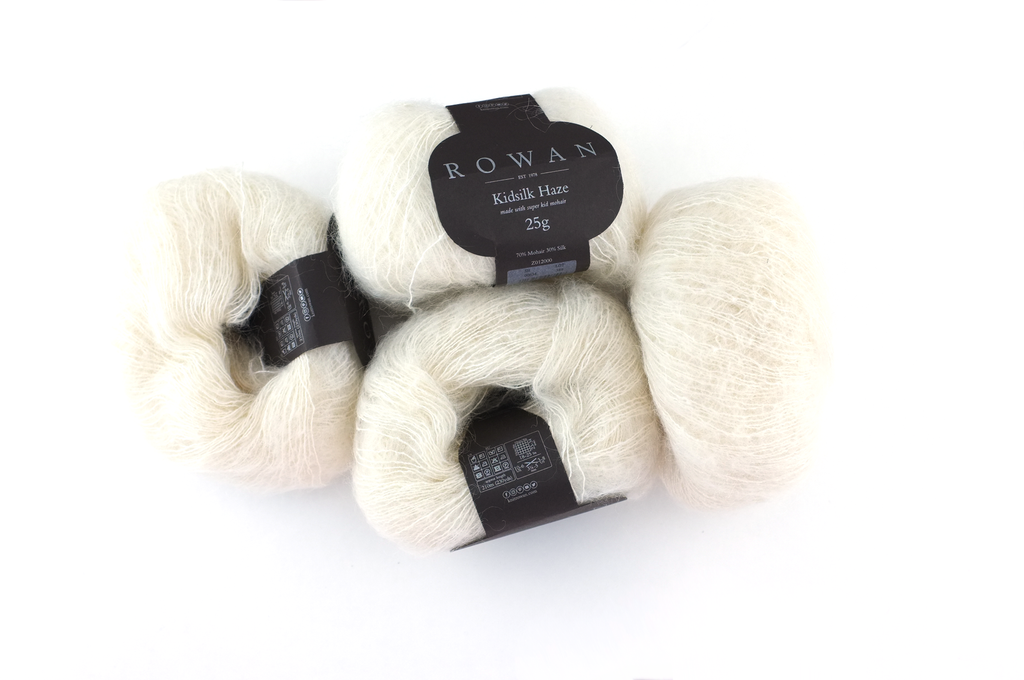Rowan Kidsilk Haze, Cream #634, neutral off-white, mohair/silk laceweight yarn - Red Beauty Textiles