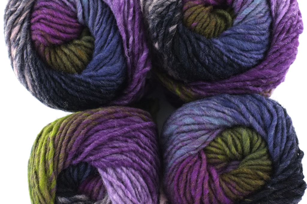 Noro Kureyon Color 188, Worsted Weight 100% Wool Knitting Yarn, purple, navy, moss by Red Beauty Textiles