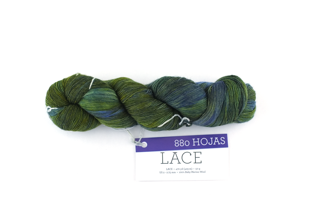 Malabrigo Lace in color Hojas, Lace Weight Merino Wool Knitting Yarn, forest of greens, #880 - Red Beauty Textiles