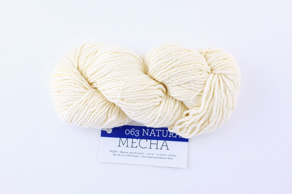 Malabrigo Mecha in color Natural, Merino Wool Bulky Weight Knitting Yarn, off-white natural shade, #063 - Red Beauty Textiles