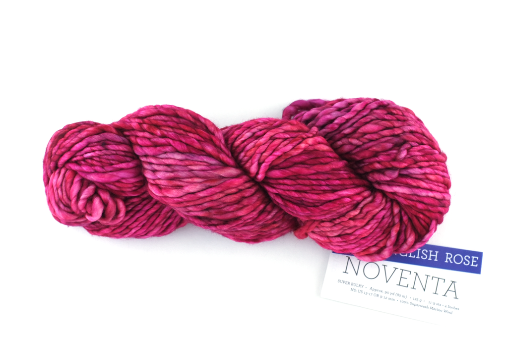 Malabrigo Noventa in color English Rose, Merino Wool Super Bulky Knitting Yarn, machine washable, pink shades, #057 - Red Beauty Textiles
