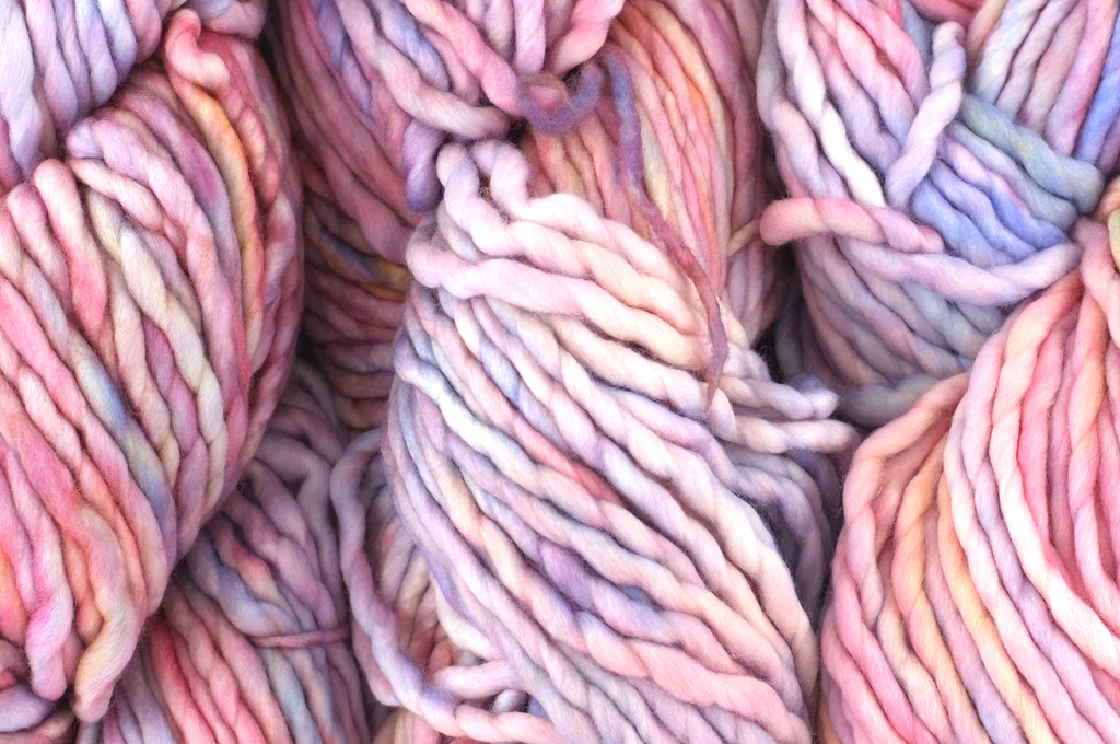 Malabrigo Rasta in color Rosalinda, Super Bulky Merino Wool Knitting Yarn, pastel pinks, peaches, #398 - Red Beauty Textiles