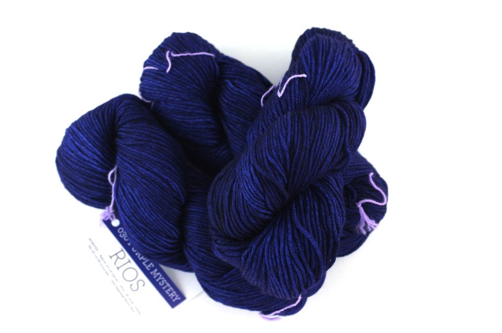 Malabrigo Rios in color Purple Mystery, Worsted Weight Superwash Merino Wool Knitting Yarn, darkest purple, #030 - Red Beauty Textiles
