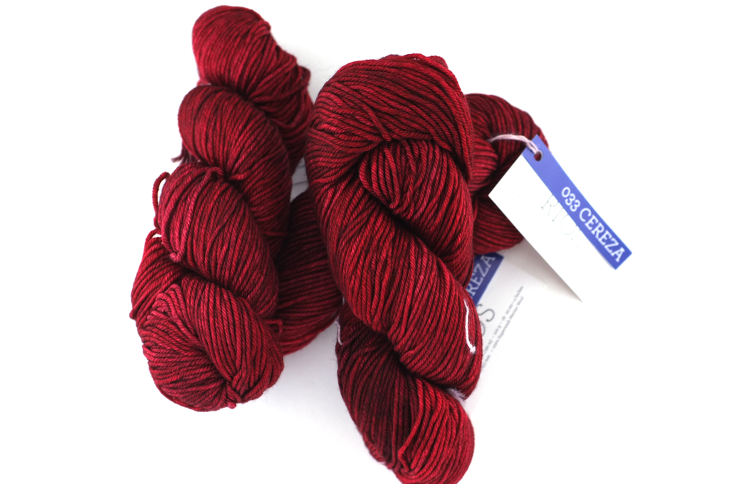 Malabrigo Rios in color Cereza, Worsted Weight Superwash Merino Wool Knitting Yarn, dark red, #033 - Red Beauty Textiles