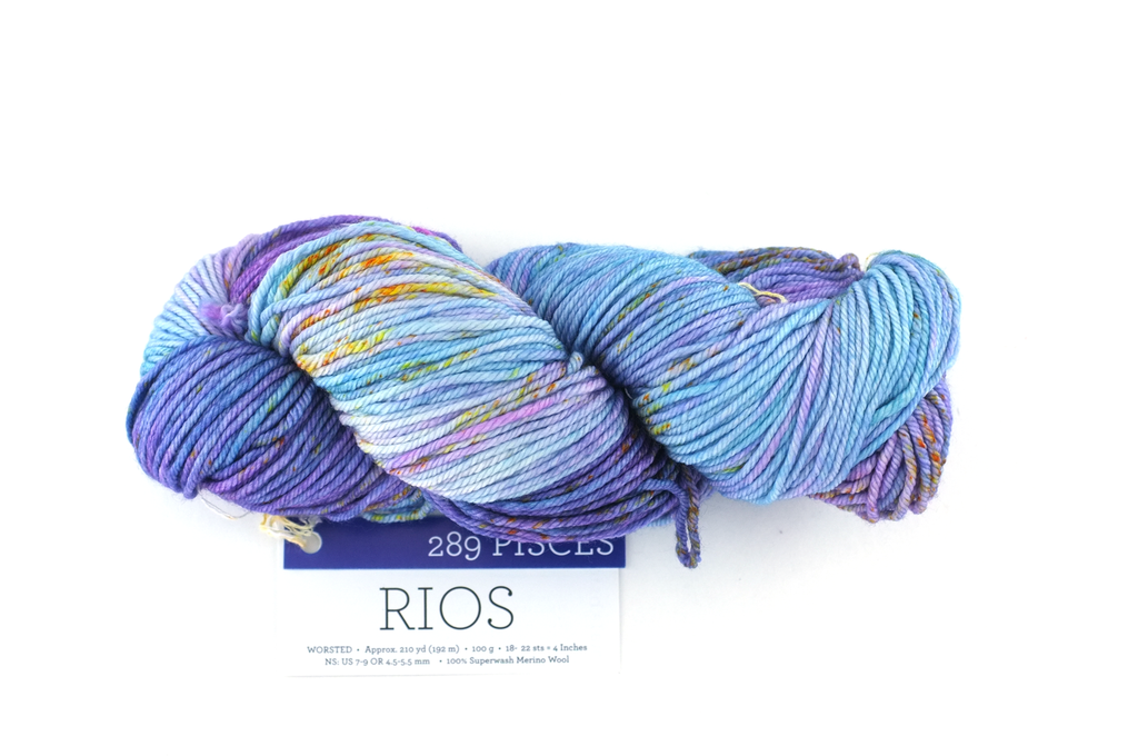 Malabrigo Rios in color Pisces, Merino Wool Worsted Weight Superwash Knitting Yarn, lupine purple, periwinkle, #289 by Red Beauty Textiles