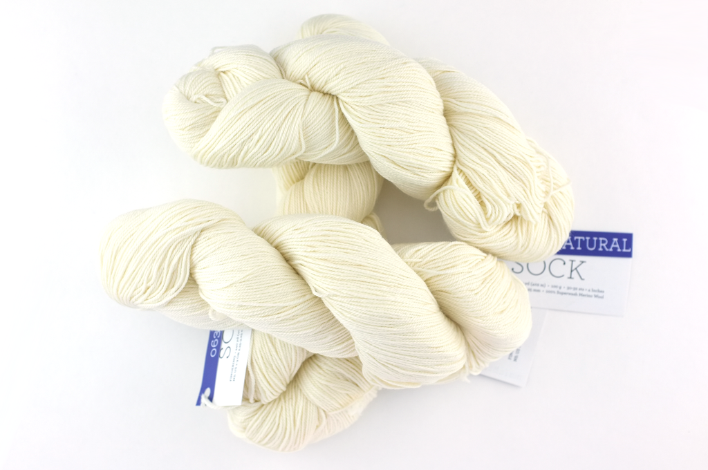 Malabrigo Sock in color Natural, Fingering Weight Merino Wool Knitting Yarn, off-white, #063 - Red Beauty Textiles