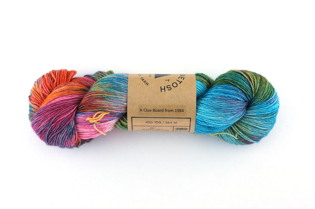 Tosh Merino Light, Clue Board, prismatic rainbow shades, superwash fingering yarn by Red Beauty Textiles