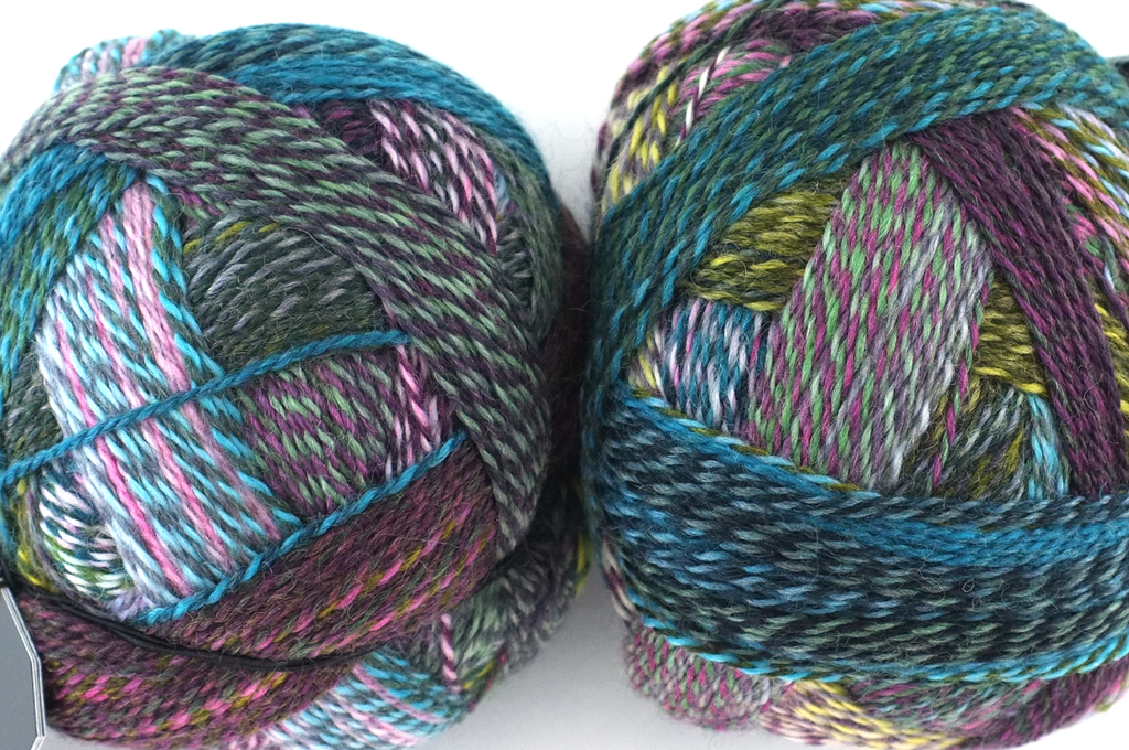 Crazy Zauberball, self striping sock yarn, color 2528, Dragon Eye, fingering weight yarn, black, teal by Red Beauty Textiles