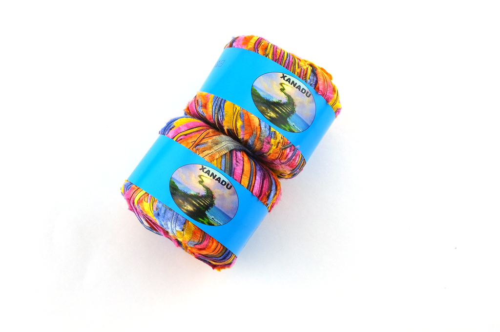 Xanadu party colored tape yarn by Red Beauty Textiles