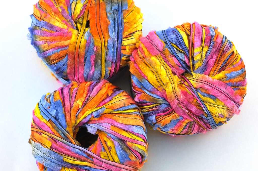 Xanadu party colored tape yarn by Red Beauty Textiles