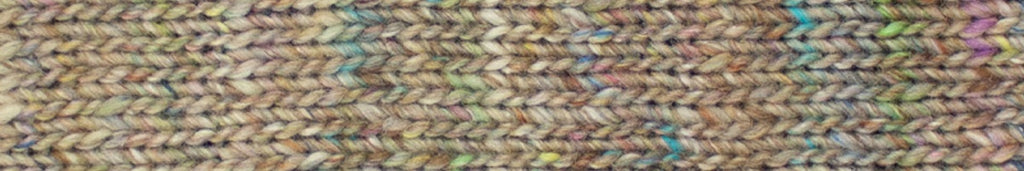 Noro Silk Garden Sock Solo Color TW10, wool silk mohair sport weight knitting yarn, pastel rainbow tweed flecks on tan by Red Beauty Textiles
