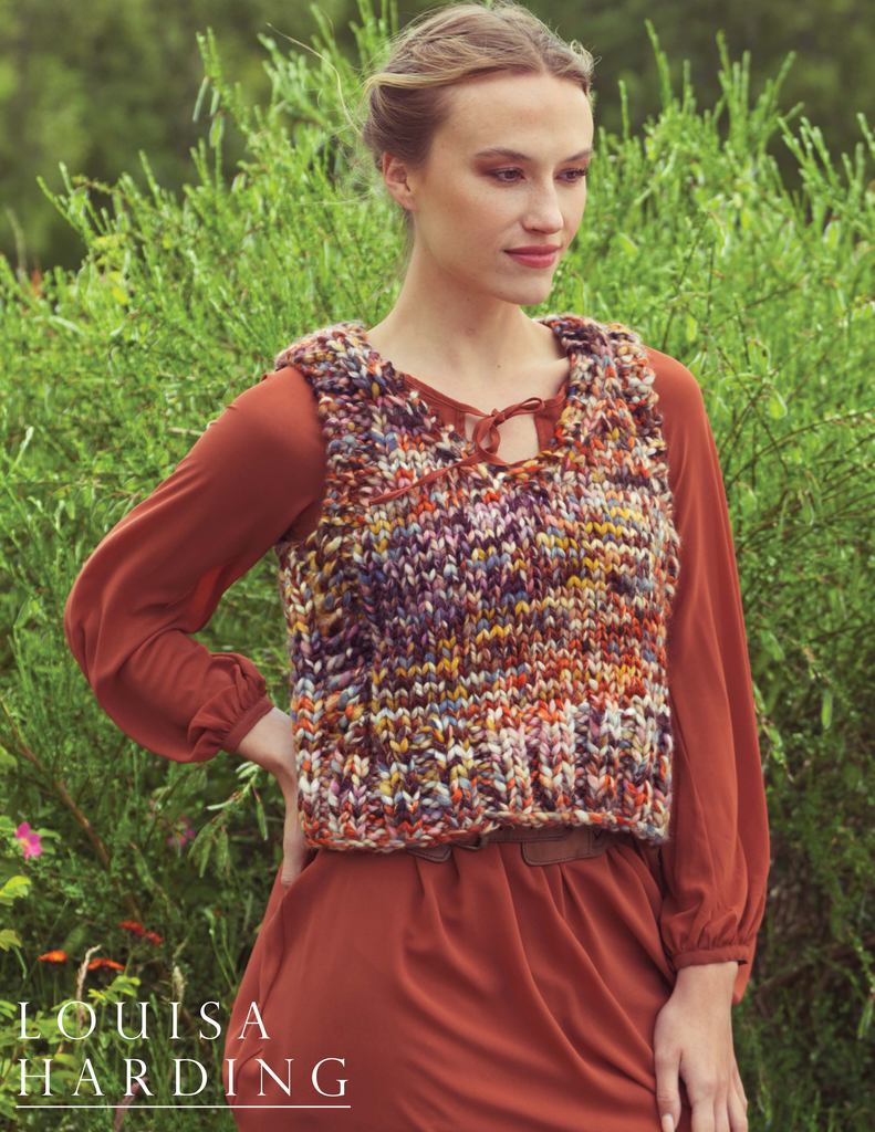 Amaru vest with Enorme, a free digital knitting pattern by Red Beauty Textiles