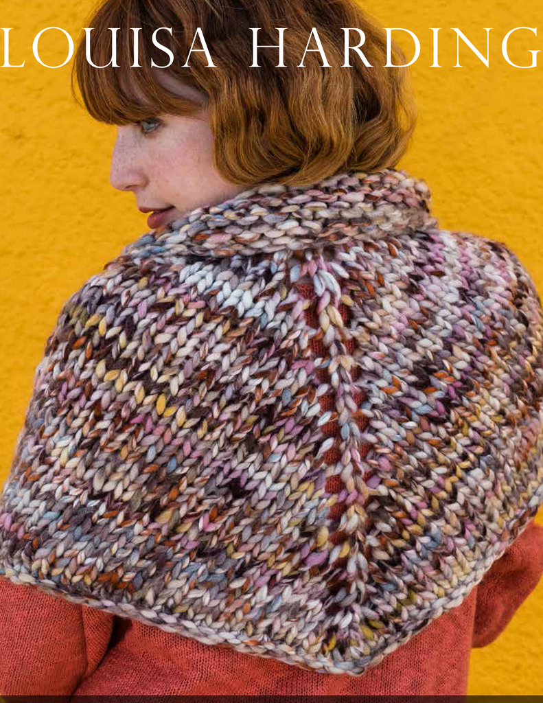 Shenandoah shawl uses super bulky yarn, a free digital knitting pattern by Red Beauty Textiles
