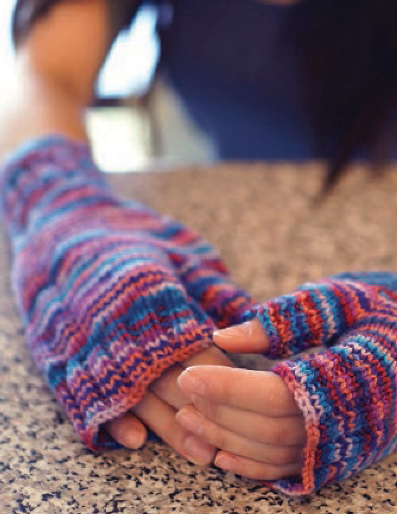 Fingerless Mitts free digital knitting pattern by Red Beauty Textiles