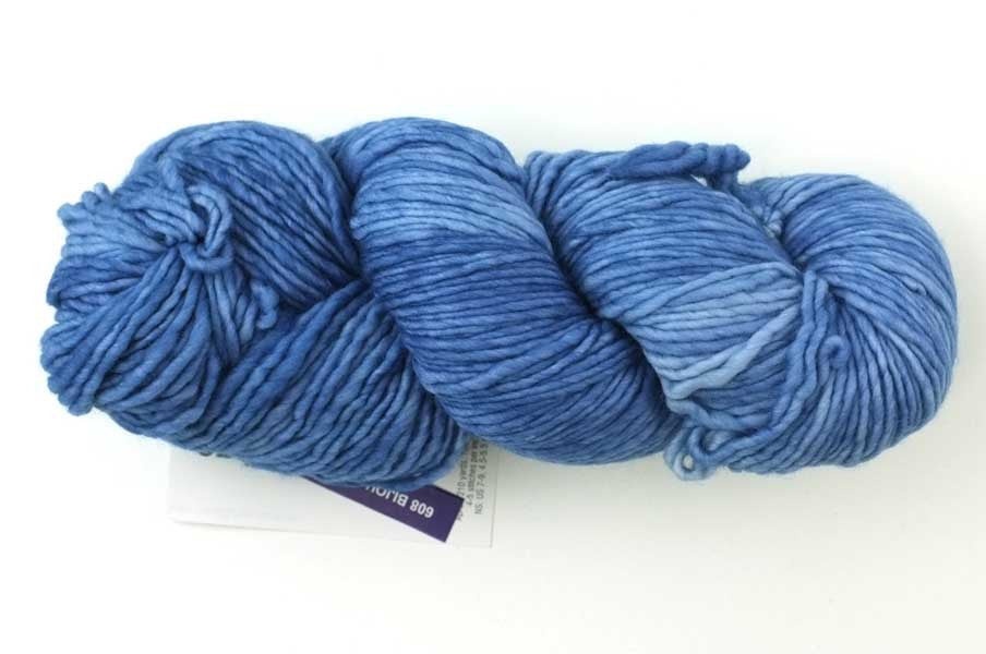 Malabrigo Worsted in color Bijou Blue, #608, Merino Wool Aran Weight Knitting Yarn, light blue - Red Beauty Textiles