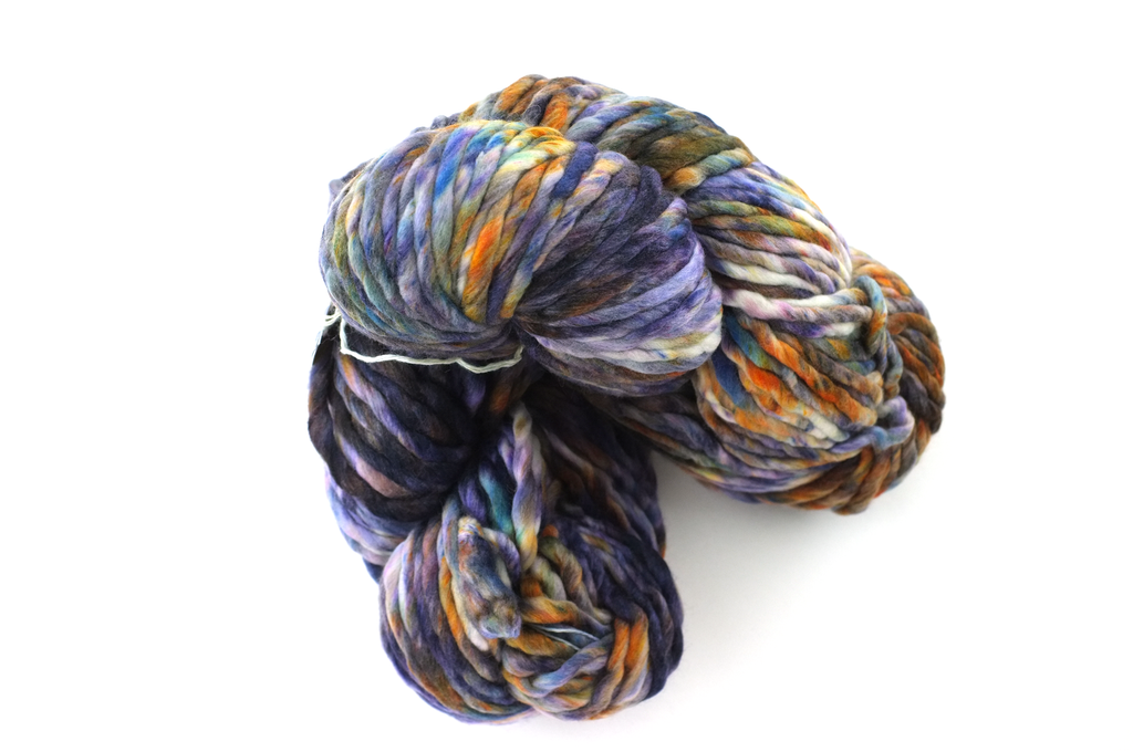 Malabrigo Rasta in color Trompo, Merino Wool Super Bulky Knitting Yarn, purples, rust, orange, #191 - Red Beauty Textiles
