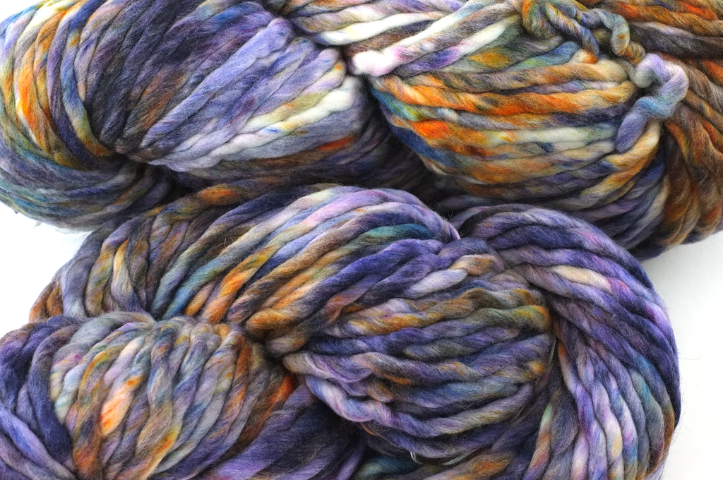 Malabrigo Rasta in color Trompo, Merino Wool Super Bulky Knitting Yarn, purples, rust, orange, #191 - Red Beauty Textiles