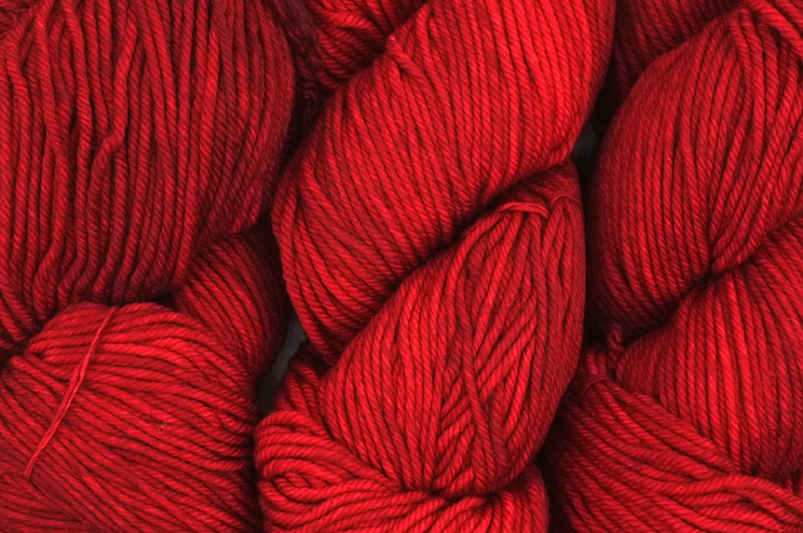 Malabrigo Rios in color Ravelry Red, Merino Wool Worsted Weight Knitting Yarn, pure red, #611 - Red Beauty Textiles