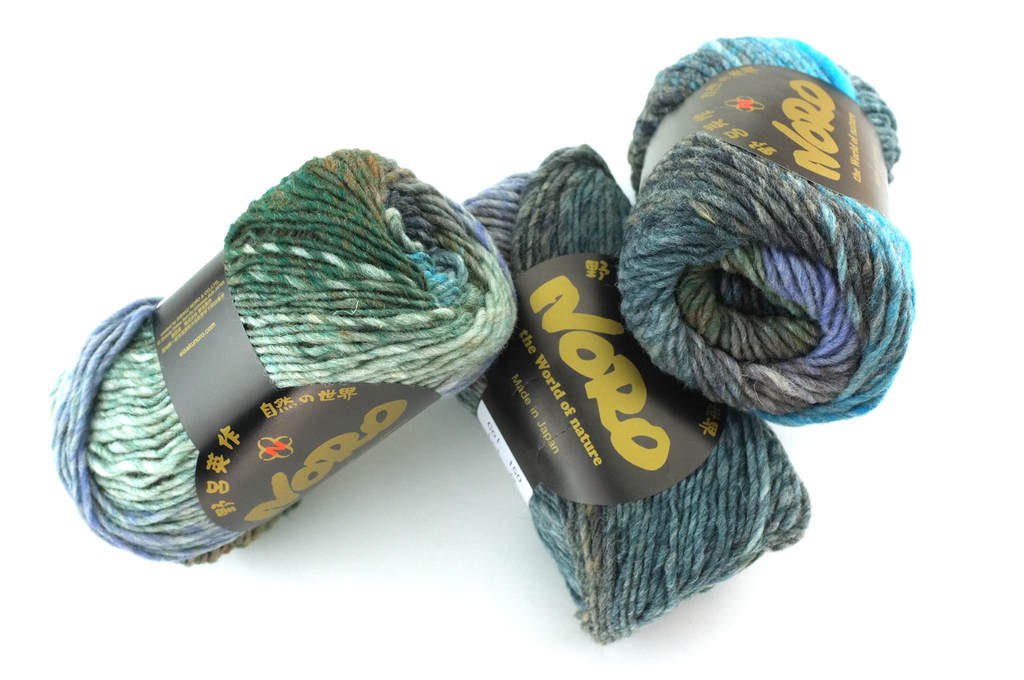 Noro Kureyon Color 150, Worsted Weight 100% Wool Knitting Yarn, grays, olive, teal by Red Beauty Textiles