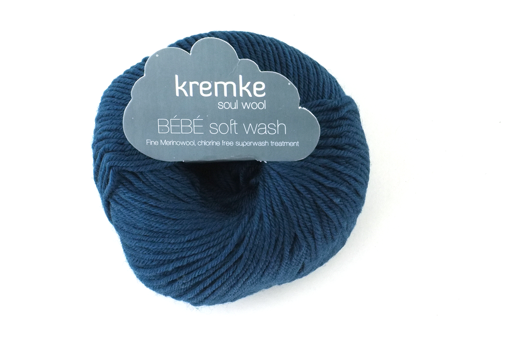Bébé Soft Wash Baby Yarn, Indigo, dark blue, sport weight superwash merino wool by Red Beauty Textiles