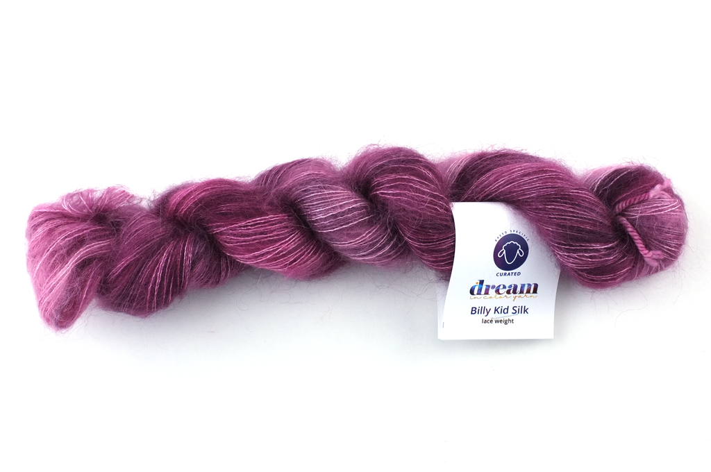 Billy Kid Silk, laceweight, Shy 733, deep pinks, Dream in Color yarn by Red Beauty Textiles
