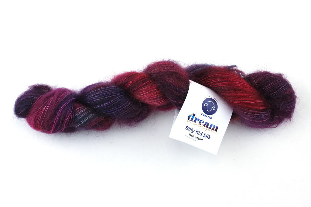Billy Kid Silk, laceweight, Cabaret 901, mulberry, red, Dream in Color yarn by Red Beauty Textiles