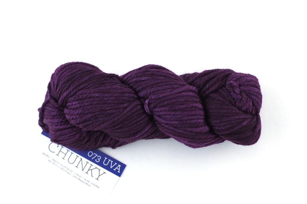 Malabrigo Chunky in color Uva, Bulky Weight Merino Wool Knitting Yarn, dark grape purple, #073 - Red Beauty Textiles