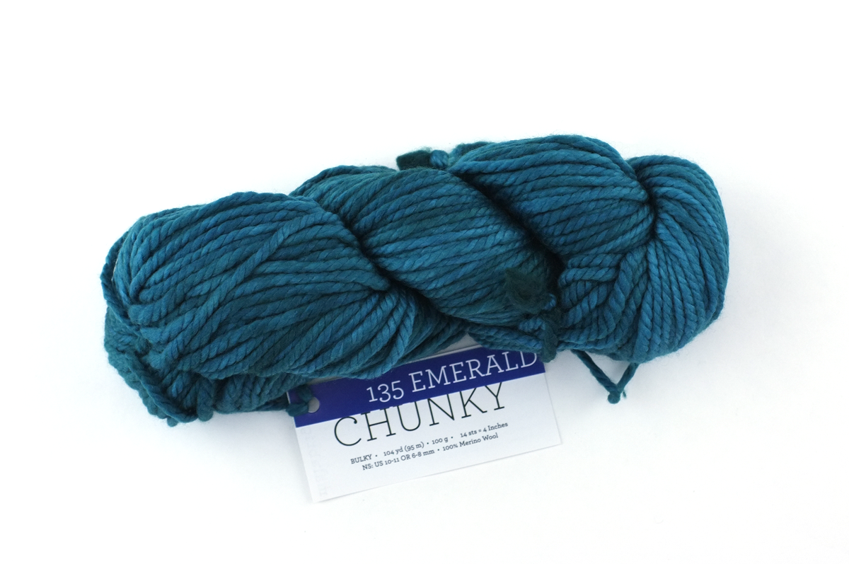 Malabrigo Chunky in color Emerald, Bulky Weight Merino Wool Knitting Yarn,  deep teal green, #135 Red Beauty Textiles