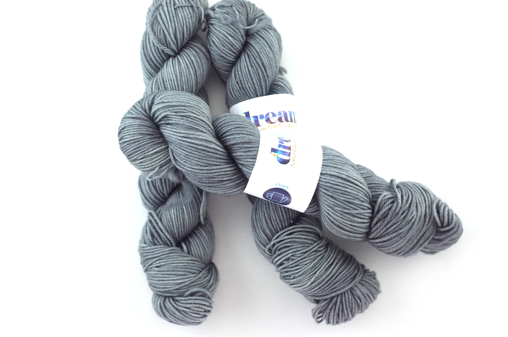 Dream in Color CITY in color Gray Tabby 003, aran weight superwash wool knitting yarn, medium gray, semi-solid by Red Beauty Textiles