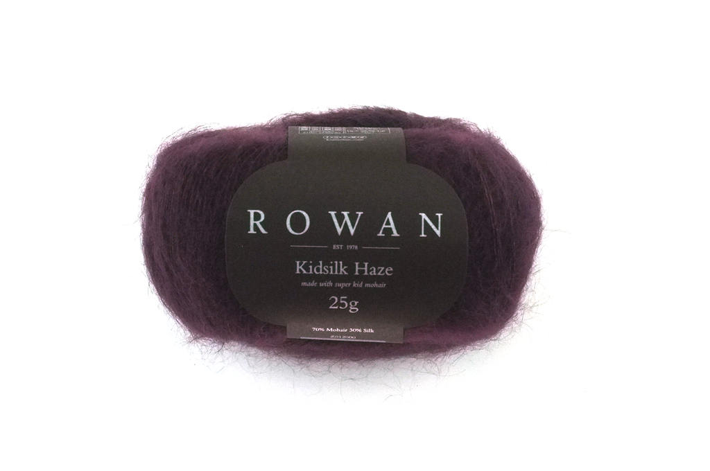Rowan Kidsilk Haze, Blackcurrant #641, deep wineberry red, mohair/silk laceweight yarn - Red Beauty Textiles