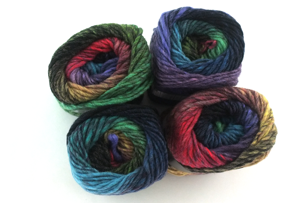 Noro Kureyon Color 92, Worsted Weight 100% Wool Knitting Yarn, blue, red, green, purple by Red Beauty Textiles