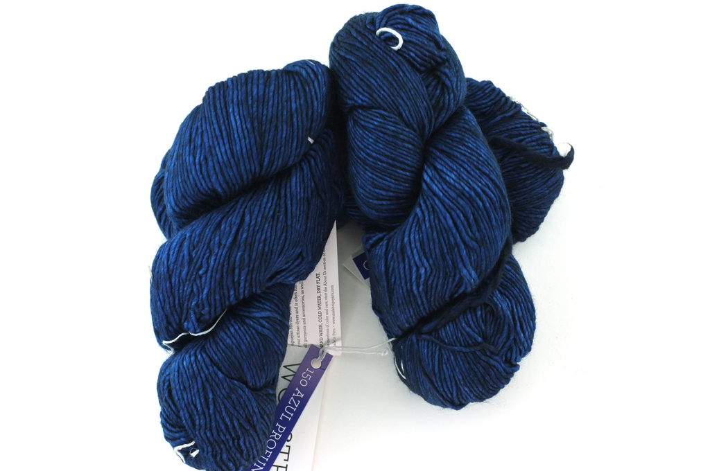 Malabrigo Worsted in color Azul Profundo, #150, Merino Wool Aran Weight Knitting Yarn, deep blue - Red Beauty Textiles