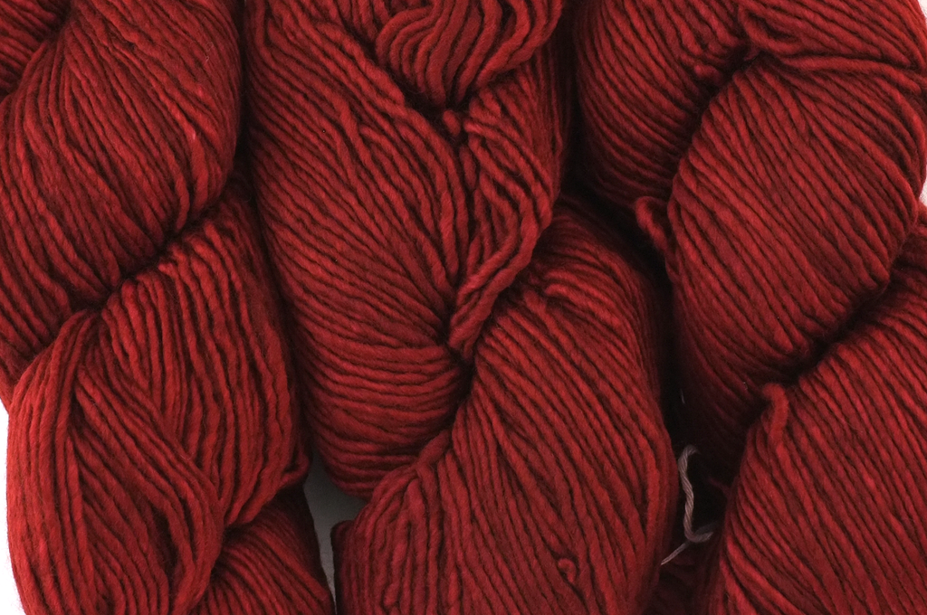 Malabrigo Worsted in color Burgundy, #041, Merino Wool Aran Weight Knitting Yarn, dark brick red - Red Beauty Textiles