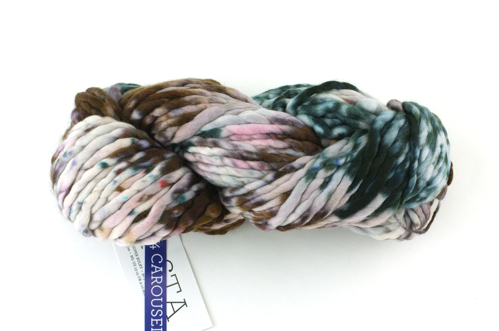 Malabrigo Rasta in color Carousel, Merino Wool Super Bulky Knitting Yarn, speckle dyed teal, brown, gray, #174 - Red Beauty Textiles