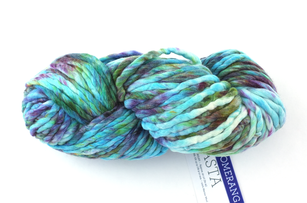 Malabrigo Rasta in color Boomerang, Super Bulky Merino Wool Knitting Yarn, turquoise, aqua, purple, #197 - Red Beauty Textiles