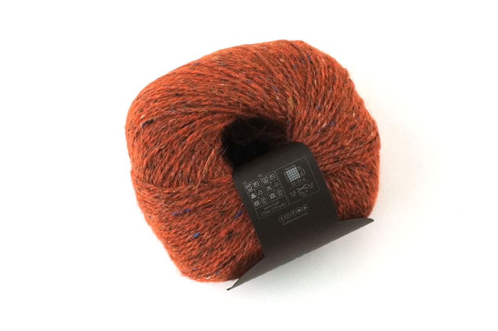 Rowan Felted Tweed Ginger 154, dark tweedy rust, merino, alpaca, viscose knitting yarn by Red Beauty Textiles
