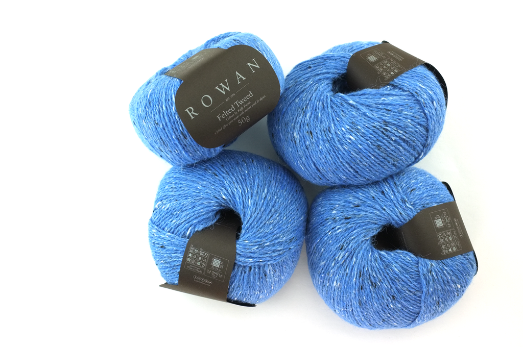 Rowan Felted Tweed Ceil 215, intense sky blue, merino, alpaca, viscose knitting yarn by Red Beauty Textiles