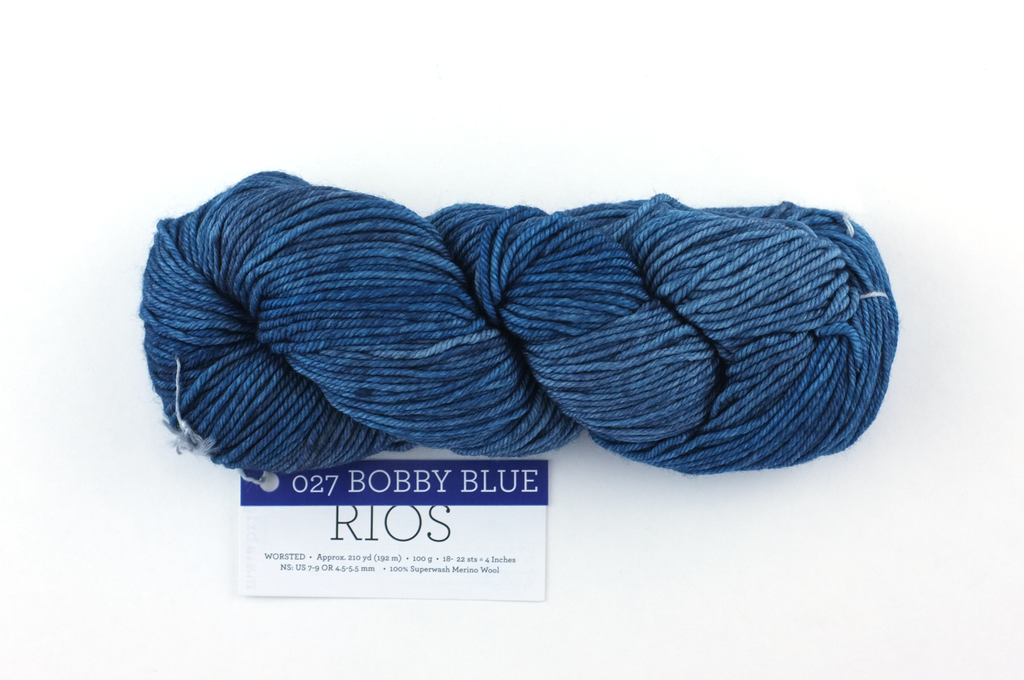 Malabrigo Rios in color Bobby Blue, Worsted Weight Merino Wool Knitting Yarn, dark ultramarine blue, #027 - Red Beauty Textiles